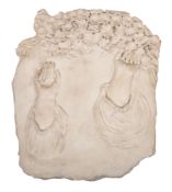 A sculpted Carrara marble relief panel, perhaps a preparation piece,