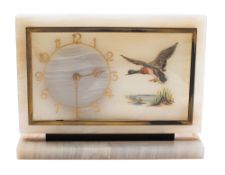 Smiths, an onyx Art Deco mantel clock