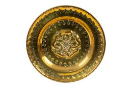 A Nuremberg brass alms dish,