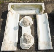 A white marble fire surround, early 20th century; of rectangular form,