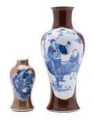 Two Chinese porcelain cafe au lait vases,
