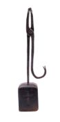 A substantial wrought iron and walnut mounted rushnip,