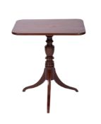 An early 19th century mahogany occasional table the rectangular snap top with a rosewood