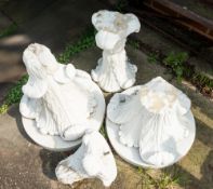 A pair of carved Carrara marble garden or conservatory stands,