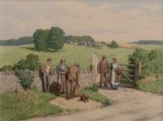 * Stanley Anderson (British, 1884-1966) - Awaiting the Market Bus