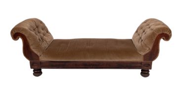 A 19th Century French scroll end day bed,