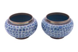 A pair of Chinese cloisonne bowls,