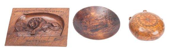 After Bertel Thorvaldsen (Danish-Icelandic, 1770 - 1844), a Swiss carved walnut relief