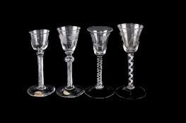 Four air twist wine glasses