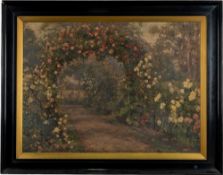 Arthur Kemp Tebby (British, c.1865-1935) - A garden study of a rose arch