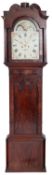A late-Georgian mahogany moonphase longcase clock having an eight-day duration movement striking