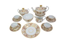 A Coalport part coffee service, circa 1810-20 of Bute shape,