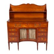 A George III satinwood and inlaid writing desk,