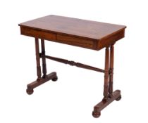An early Victorian rosewood rectangular side table in the manner of Gillow,