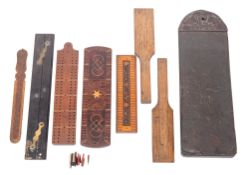 A small collection of treen and wood wares,