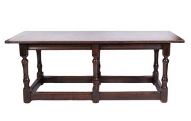 An oak refectory table in early 18th century style,