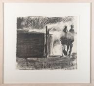 * Kurt Jackson (British, b 1961) - 'Mark and Lucy by the kiln Bohetherick'