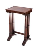 A set of three Regency rosewood occasional tables,