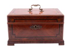 A fine German kingwood and ebony strung table casket in the manner of Abraham Roentgen,
