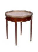 A 19th century French mahogany and brass mounted circular Gueridon,