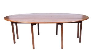 A mahogany dropleaf wake table in 18th century style,