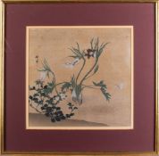 A Chinese painting on silk depicting a lake scene with a fisherman, signed and sealed,