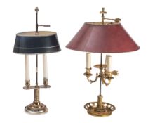 A gilt bronze and tole-peinte lampe bouillotte in Empire style,
