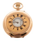 J.W. Benson, a 9K gold half-hunter pocket watch
