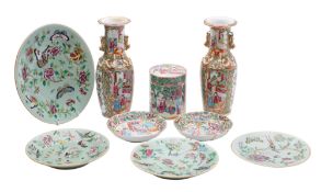 A mixed lot of Chinese Canton famille rose porcelain,