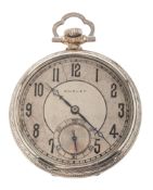 Dudley, a Masonic Series II Pocket watch the silvered dial having raised Arabic numerals,