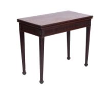 A George III mahogany rectangular card table,