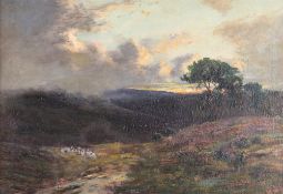 Late 19th /early 20th Century - Sheep in a landscape - Oil on canvas - Unsigned -