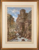 Samuel Rayner (British, 1820-1874) - Defending the Castle - Watercolour - 46.5 x 32.5cm, 67.5 x 52.