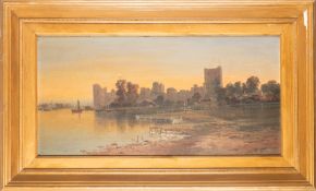 R. Allan (fl. 1884-1914) - A view of Portchester Castle, and a view on a river