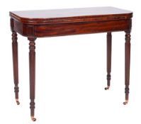A Regency mahogany card table in the manner of Gillow,