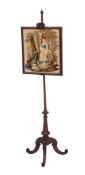 A Victorian rosewood polescreen,