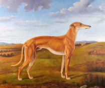 Modern hand after William Henry Wheelwright - 'Judy' study of a greyhound - Oil on canvas -