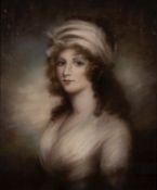 Early 19th Century English school - Portrait study of a lady - Pastel on paper - Unsigned