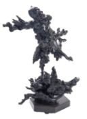 A large Chinese stained rootwood carving of an Oni,