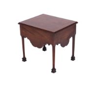An early 19th century mahogany and inlaid night stool, in Chippendale style,