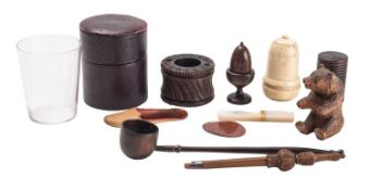 A collection of antique treen and works of art,
