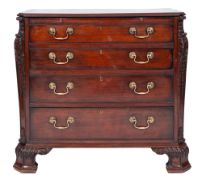 A contemporary Gentleman's mahogany dressing chest, in the George III manner,