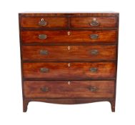 A George IV Scottish mahogany and inlaid rectangular chest,