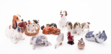 Ten assorted porcelain animal and bird figures, including Royal Doulton,