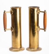 Two reproduction brass saline measures.