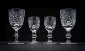 A collection of Edinburgh Crystal wine and sherry glasses.