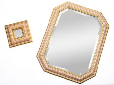 A modern octagonal bevelled edge wall mi