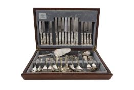 A cased part-canteen of silver plated fl