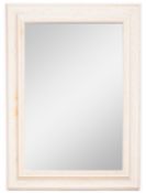 Two modern rectangular framed wall mirro