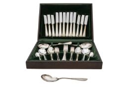A cased part-canteen of silver plated fl